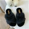 Donna Inverno Pantofole Slip On Pelliccia Finta Sandali Bassi Morbido Caldo