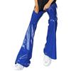 Pantaloni Flared In PU Sintetico Con Gamba Larga Lucidi E Morbidi Per Donna