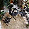 Grand patio Set Bistrò Veranda, 1 Tavolo e 2 Sedie, Ripiegabile, Set da Balcone, Struttura in Metallo, salvaspazio, Set arredo Giardino per Balcone, Esterno (Nero)