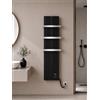 Finesa D scaldasalviette Elettrico Bagno 1500 x 408 cm,termoarredo Elettrico, termostato Digitale 400-1200 W, di Colore Nero