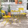 Grand patio Set Bistrot, 1 Tavolo e 2 Sedie, Ripiegabile, Set da Balcone, Struttura in Metallo, Vari Colori,salvaspazio, Set arredo Giardino per Balcone, Esterno (Giallo)