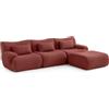 MILYsofa Divano modulare angolare, 3 posti con penisola, tessuto bouclé, fodere dei cuscini removibili (Rosso Terracotta, 3 posti con penisola)