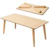 EMOOR Tavolino Pieghevole in Legno Rettangolare-Grande (105 x 52 cm) Naturale, Tavolino Basso da Terra Piccoli Spazi Minimalista Tatami Giapponese