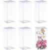 LEMESO Scatole Trasparenti per Bomboniere Scatole Regalo 10 pz 7x7x15 cm Scatola Bomboniera Scatola Plastica per Nozze Compleanno