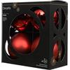 Kaemingk Sfera Vetro D10cm 4pz Mix Christmas Red Opaco E Lucido