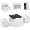 LIFEZEAL Set Tavolo e Sedia per Bambini 3+ Anni (Bianco) | Tavolo da Attività per Bambini con 2 Sedie e Lavagna, Design Salvaspazio e Multifunzionale per Cameretta, Sala Giochi