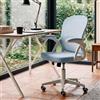 Ergoreal Sedia da ufficio ergonomica, schienale regolabile a 90-110° e braccioli pieghevoli (90°), sedia da ufficio con ruote e altezza regolabile, ufficio e studio (azzurro)