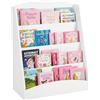 Amveya Scaffale libreria verticale bianca per cameretta bambino, libreria Montessoriana, scaffale salvaspazio, porta giochi bambini (60x30x70 cm)