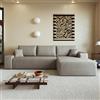 Rvjiahe Divano Angolare Modulare Boneless Senza Montaggio Cammello | chaise longue a L seduta profonda Chaise destra
