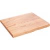 YUTAASU Mensola da parete in legno massello di rovere trattato, 60 x 50 cm, fatta a mano con bordo naturale, mensola da parete laccata marrone medio, per bagno, armadio, scrivania