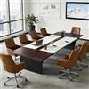ZRBDDEF Tavolo Riunioni Ufficio, Tavolo Conferenza Moderno Grande, Scrivania Meeting con Piano Spessore 2,5 cm, Tavolo per Sala Riunioni, Ufficio e Spazi di Lavoro