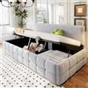 Trdlpyn Divano Letto Imbottito 90X200cm con Contenitore Idraulico, Letto Singolo Tessuto in Velluto, Rete a Doghe, Mobili Imbottiti Sofa Bed per Soggiorno, Camera da letto o Ufficio, Grigio chiaro