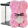 Infactory Orsetto di con Scatola: Orso di Rose, in Rose Artificiali, Rosa, con Scatola Regalo (orsacchiotti per la Festa della Mamma, Rosa)
