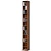 [en.casa] Scaffale a Colonna con 12 Scomparti per CD DVD e Oggetti Decorativi Mobile Alto Salvaspazio con Ripiani Regolabili in Altezza 175 x 20 x 20 cm Effetto Noce