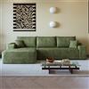 Rvjiahe Divano Angolare Modulare Boneless Senza Montaggio Verde | chaise longue a L seduta profonda Chaise sinistra