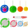KNEWMART Pom Pom Maker 4 Taglie Pompon Maker Fluff Sfera Weaver ago Fai da Te in Kit di Attrezzi Lavoro a Maglia di Lana per Lavoro a Maglia + 1Pc Forbici