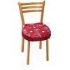 Russo Tessuti 6 Cuscini Sedie Cucina Coprisedia Rotondi Elastico Molla Shabby Cuore PARIS Love Rotonda Bordeaux