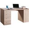 COMPOSAD | Scrivania della Linea MONETA con 4 Cassetti e 1 Anta, Scrivania PC con Cassetti, Dimensioni (LxAxP) 139x74x60 cm, Colore Rovere Sonoma, Per Studio, Ufficio, Made in Italy