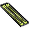 Ernst Manufacturing 8467HV 13 Socket Boss, Premium 2-Rail 1/4 Inch Drive Socket Organizer Rails, Alta Visibilità - Made in USA