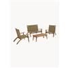 Macabane Set salotto da giardino in legno di acacia Vick, set da 4 -