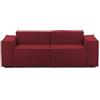 Talamo Italia - Divano fisso 2 posti Paola, Divano componibile lineare, Sofà moderno da soggiorno in tessuto, 100% Made in Italy, Cm 220x95h70, Rosso