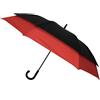 SMATI Ombrello da golf doppia estensione - Ultra antivento; Diametro=128cm è uguale a un ombrello da golf; Apertura automatica; Ombrello per due persone; Ombrello da uomo; colore NERO/ROSSO.