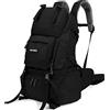 IX INOXTO INOXTO Zaino da trekking da 40 l, zaino da campeggio con copertura antipioggia impermeabile per uomo, sport all'aria aperta, viaggi, zaino per arrampicata, Nero, 40 L, Zainetto