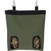 Kerbl Pet Hay Bag S, Verde Oliva, 28 x 24 x 4 cm, 2 Spazi per l'Alimentazione, Sacco per il Fieno, Sacco per il Mangime Appeso, Conigli, Lepri, Porcellini d'India