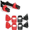 Ceeyoll 8Pezzi nero rosso Adattatore isofix,clip cintura sicurezza auto,Accessori per seggiolini,Sistemi di Fissaggio Unviersal per seggiolini Auto,Connettore di Isofix per passeggeri, Auto e Bambini.