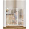 COMOMY Cancelletto per bambini extra alto da 107 cm per scale porte, si adatta a aperture da 75 cm a 110 cm di larghezza, chiusura automatica, robusto cancello di sicurezza per casa, montaggio a