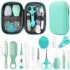 Qunlions life Kit per la cura della salute e la cura dei bambini, set di sicurezza per bambini con spazzola per capelli, pettine, tagliaunghie, kit essenziale per neonati e ragazzi (verde 18 in 1)