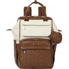 BabbleRoo Zaino-Borsa Fasciatoio, Grande Borsa Fasciatoio Da Viaggio Per Mamma E Papà, Zaino Per Pannolini Con Fasciatoio, Borsa Cambio Con Cinghie Per Passeggino E Porta Ciuccio, Crema al Caffè