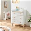 [en.casa] Cassettiera con Piano Fasciatoio Rimovibile Comò per la Cura del Bambino Neonato con 3 Cassetti Mobile Contenitore per Cameretta 100 x 80 x 53 cm - Bianco