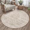 HUGEAR Tappeto Rotondo 180cm Beige Lavabili in Lavatrice