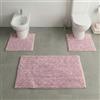Susanna Home Designs Set di 3 tappetini da bagno antiscivolo, super assorbenti, in ciniglia viola - Tappetino per doccia o vasca, tappetino per bidet, tappetino per WC, OEKO-TEX