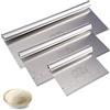 Minxulan 3 Pezzi Tarocco per Impasti, 15/25/30cm Taglia Impasto con Scala Graduata In Acciaio Inox, Tagliapasta Spatola per Pizza, Tagliapasta Spatola per Tagliare Pasta Fresca, Pane, Torte, Verdura, Panini