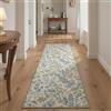 BEIMO Tappeto Vintage 80x150 cm Fiori Blu Lavabile Soggiorno Moderno
