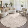 HUGEAR Tappeto Rotondo 240cm Beige Antiscivolo | Lavabili in Lavatrice, Vintage, Camera Da Pranzo, Sedia, Ufficio, Salotto, Rug, Esterno, Pelo Corto, Carpet