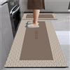 Highdi Tappeto Cucina,Antiscivolo Tappeto Passatoia Cucina, Scuro in Stile Europeo Tappeto Cucina in Diatomite,Tappeti Runner Tappeto Corridoio per Ingresso Soggiorno Bagno (Marrone Chiaro,60x150cm)