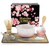 Virenex Set di 8 fruste Matcha, con ciotola, frusta con supporto, cucchiaio, colino e strofinaccio, per amanti del matcha e principianti (rosa-2)