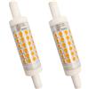 YAKAiYAL Lampadina a LED 5W R7s 78MM Dimmerabile Bianco Caldo 3000K AC220-240V Doppio Termina Lampada J78 Lampadine in Ceramica 360 Gradi 2-Pack