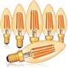 Century Light Lampadina a LED E14, dimmerabile, Edison, vintage, C35, E14, 6 W, sostituisce lampadina da 60 Watt, 2200 K, bella luce calda, 550 lm, lampadina decorativa per lampadari sospesi, 6 pezzi