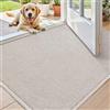 COLOR&GEOMETRY Zerbino d'Ingresso 80x120cm, Sporco Zerbino Absorbentes, Tappeto Ingresso Interno ultrasottile, per Ingresso, Porta e Corridoio, Tinta unita beige