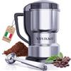 YOYIKKO Macina Caffe' Elettrico 400W, Macina Caffè Multifunzione，Lame e Contenitore in Acciaio Inox，Macinacaffè Per caffè, spezie e altri alimenti (argento chiaro)