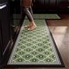 Highdi Tappeto Cucina, Antiscivolo Tappeto Passatoia Cucina, Tappeto Cucina in Diatomite Moderno Geometrico,Tappeti Runner Tappeto Corridoio per Ingresso Soggiorno Bagno (Verde Oscuro,40x120cm)