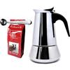 Nerthus FIH 1138 set caffettiera italiana acciaio inox induzione 6 tazze cucchiaio e pinza per caffè