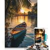 JIANGENNF Puzzle da 1000 pezzi raffigurante una barca da pesca thailandese giocattolo educativo divertente antistress ideale per rafforzare il legame di coppia 38x26cm