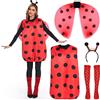FORMIZON Costume Coccinella, Costumi Carnevale Coccinella per Adulti con Ali, Cerchietto, Vestiti di Carnevale per Halloween Carnevale Travestimento