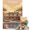 JIANGENNF Puzzle da 1000 pezzi per adulti con disegno del Texas gioco educativo attività divertenti da fare in casa con Babbo Natale 38x52cm
