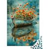 JQXZKNPHRT Barca con Papaveri Puzzle 1000 Pezzi carta per adulti Riflesso sull acqua Gioco di Puzzle 1000 Pezzi relax famiglia 70x50cm/1000pcs